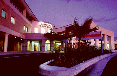 Bankstown Hospital at night